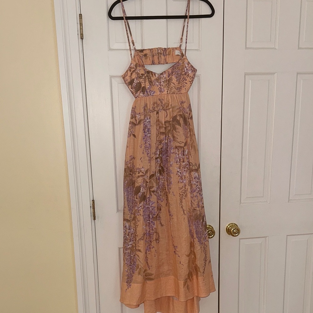 Zimmermann Woman Floral Dress in Peach and Lavender